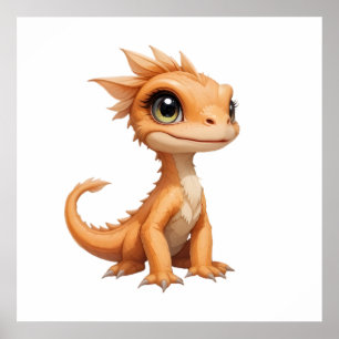 Playful Baby Dinosaur Canvas – Kids' Room Poster