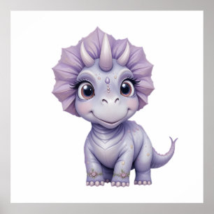 Playful Baby Dinosaur Canvas – Kids' Room Poster