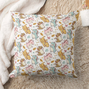 Playful Baby Dragons Pattern Cushion