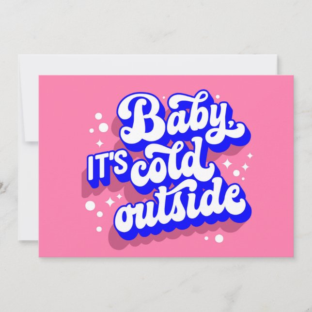 Playful Baby, It’s Cold Outside Winter Design Card (Front)