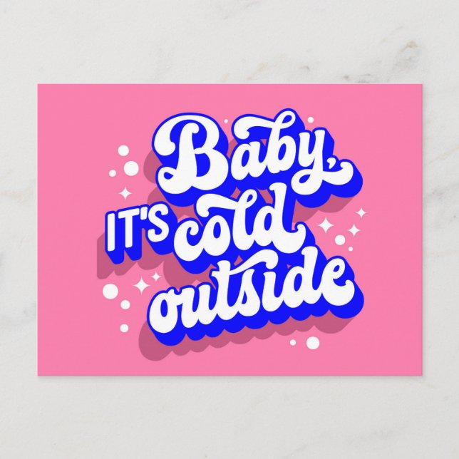 Playful Baby, It’s Cold Outside Winter Design Postcard (Front)