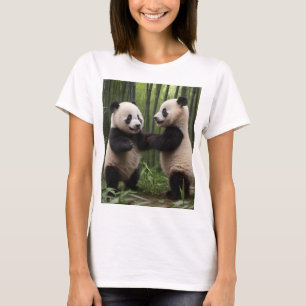 Playful Baby Pandas In A Bamboo Forest, T-Shirt