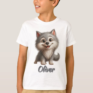 Playful Baby Wolf - Customisable Kids' T-Shirt