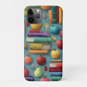 Playful Back-to-School Design with Books and Apple iPhone 11 Pro Case