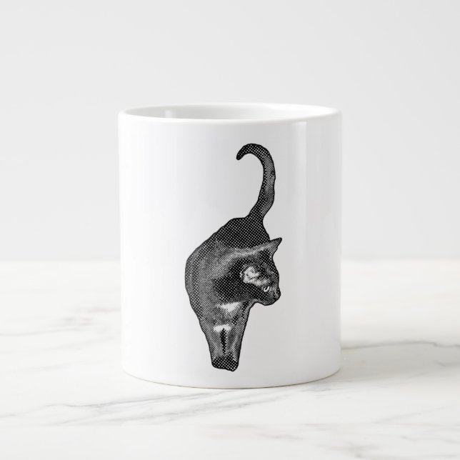 Playful Backward Cat Large Coffee Mug (Front)