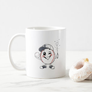 Playful Baseball Character Celebrates the Game! Coffee Mug