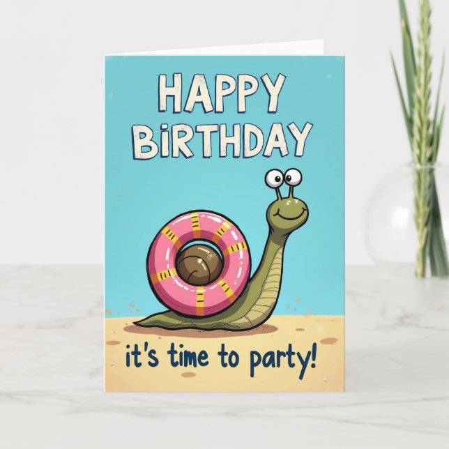 Playful Beach Birthday Card (Front)