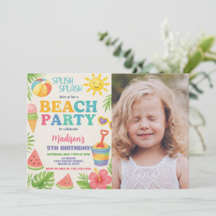 Playful Beach Party Birthday Invitation & Decor