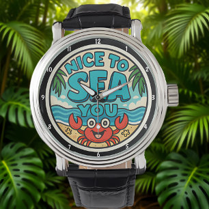 Playful Beach-Themed Vibrant Colors Sea Motif Watch