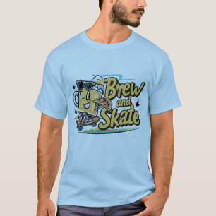 Playful Beer Mug and Pizza T-Shirt 