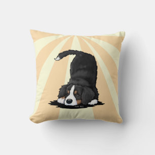 Playful Bernese Puppy Art Throw Pillow