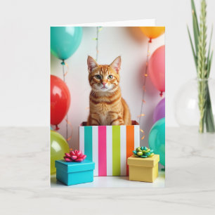 Playful Birthday Feline Gift Card