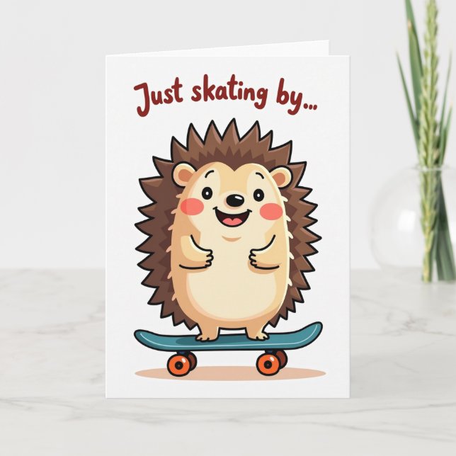 Playful Birthday Skater Creature Card (Front)