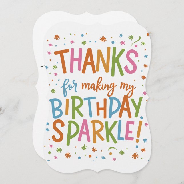 Playful Birthday Thank You Card (Front/Back)
