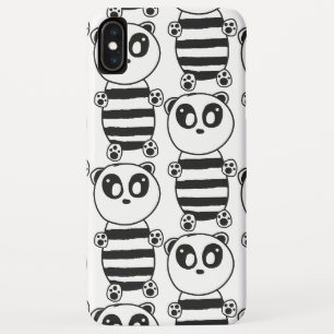 Playful Black and White Panda Art iPhone XS Max Case