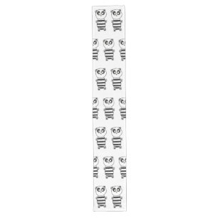 Playful Black and White Panda Art Long Table Runner