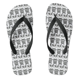 Playful Black and White Panda Art Thongs
