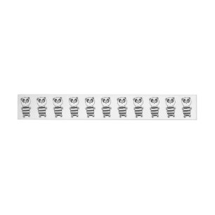 Playful Black and White Panda Art Wraparound Address Label