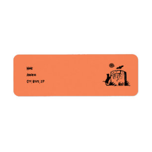Playful Black Cat Address Labels Template