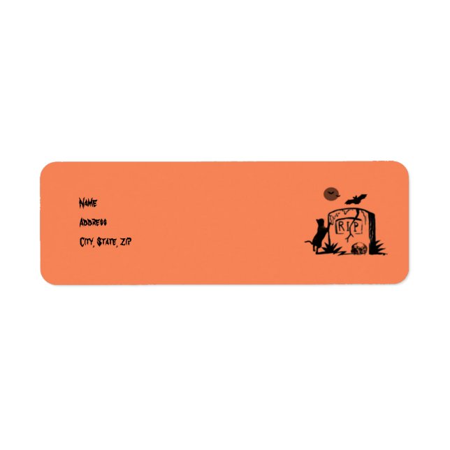Playful Black Cat Address Labels Template (Front)