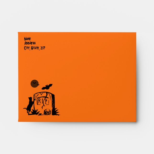 Playful Black Cat Envelope Template (Front)