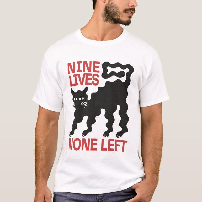 Playful black cat t-shirt (Front)