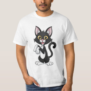 Playful Black Cat with Bright Yellow Eyes T-Shirt
