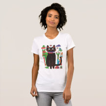 Playful Black Cat with Colourful Abstract Accents