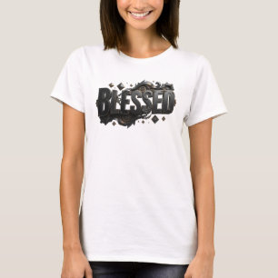 Playful BLESSED Creative Print T-Shirt