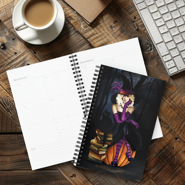 Playful Blonde Witch Pumpkin Purple Fantasy  Planner (Creator Uploaded)