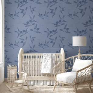 Playful Blue Birds Peel & Stick   Wallpaper