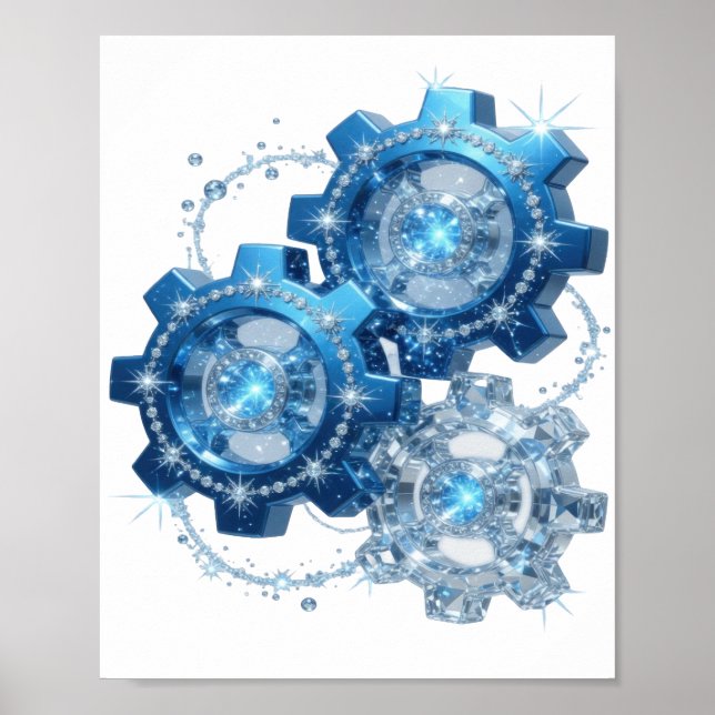 Playful Blue BLUE GEAR Poster (Front)