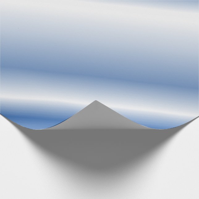 Playful Blue Monochrome Shaded Diagonal Lines Wrapping Paper (Corner)