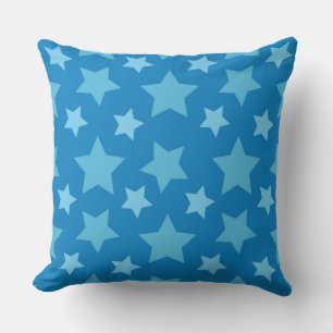 Playful Blue Star Pattern for Cheerful Design Cushion