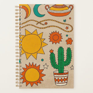 Playful Bohemian Patterns Hand-drawn suns, moons Planner