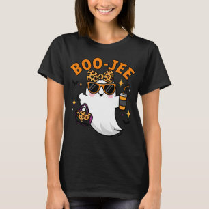 Playful BOO-JEE Ghost Illustration for Halloween T-Shirt