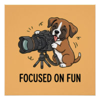 Playful Boxer Dog Camera Enthusiast Orange Art