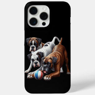 Playful Boxer Dogs and Ball: Fun in Every Fetch! iPhone 15 Pro Max Case