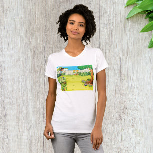 Playful Boy Running in a Lush Green Backyard T-Shirt