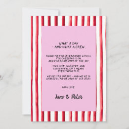 Playful & Bright Modern Wedding Thank You Card