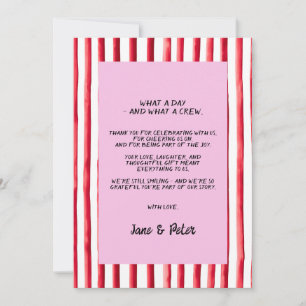 Playful & Bright Modern Wedding Thank You Card