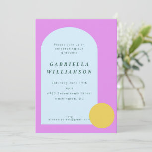Playful Bright Pastel Colourful Graduation Party Invitation
