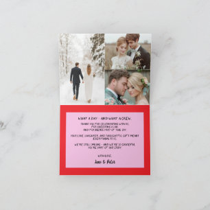 Playful & Bright Photo Wedding Thank You Card