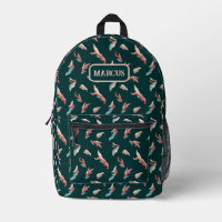 Playful brown, cream, dark teal abstract with name