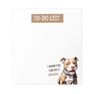 Playful Brown Pit Bull Dog Lover Notepad