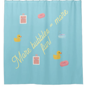 Playful Bubble Fun Shower Curtain – "More Bubbles 