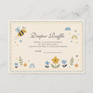 Playful Bumble Bee Baby Shower Diaper Raffle Enclosure Card
