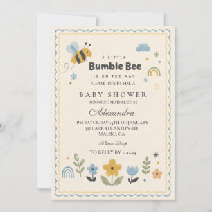 Playful Bumble Bee Baby Shower Invitation