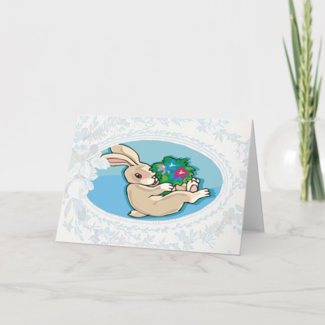 Playful Bunny Easter Card (Front)