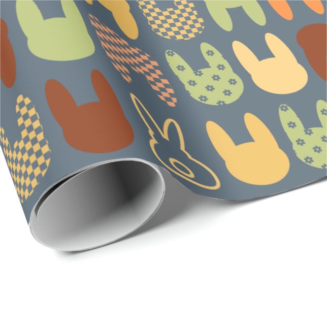 Playful Bunny Shapes Pattern Wrapping Paper (Roll Corner)